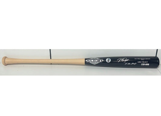 Mike Trout Signed Old Hickory Game Model Bat 14 AL MVP Auto Angels MLB Holo Coa