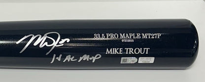 Mike Trout Signed Old Hickory Game Model Bat 14 AL MVP Auto Angels MLB Holo Coa