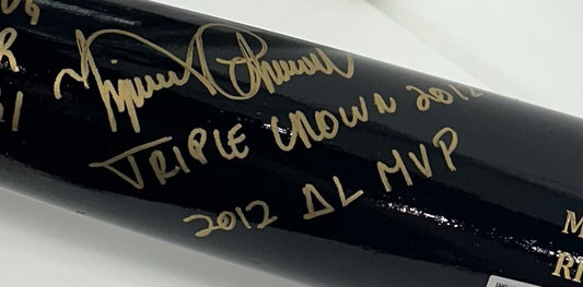 Miguel Cabrera Signed SAM 2012 Triple Crown MVP Stat Model Bat Auto Fanatics