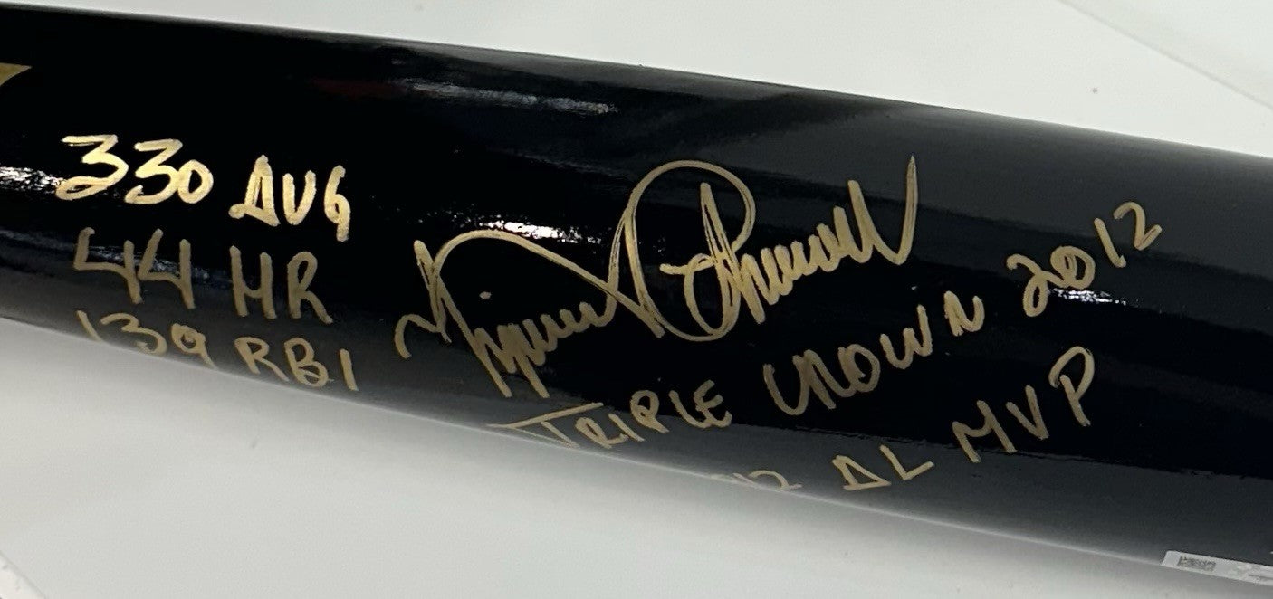 Miguel Cabrera Signed SAM 2012 Triple Crown MVP Stat Model Bat Auto Fanatics