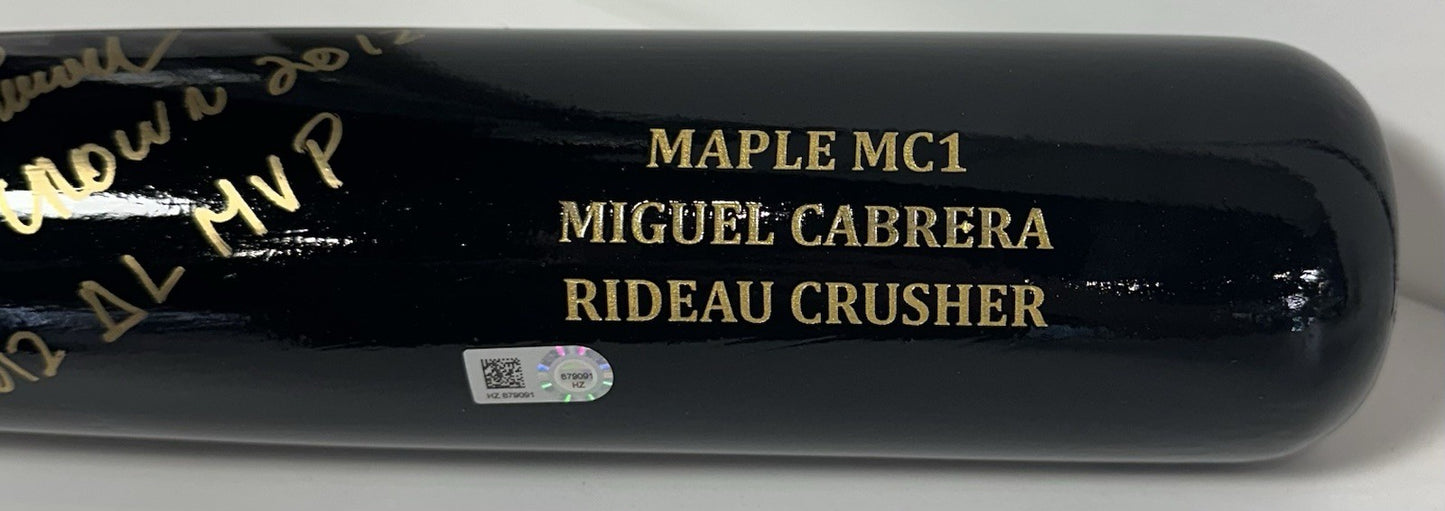 Miguel Cabrera Signed SAM 2012 Triple Crown MVP Stat Model Bat Auto Fanatics