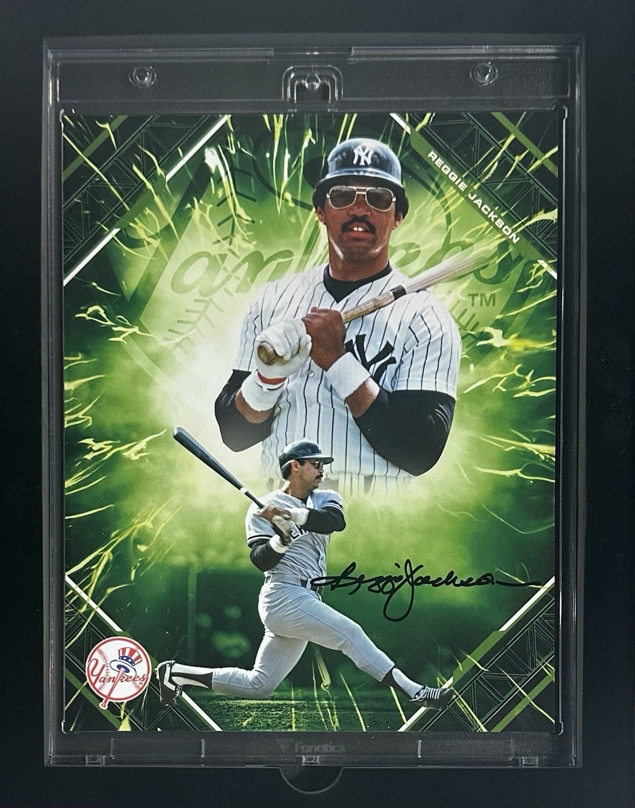 Reggie Jackson Signed Under Wraps Emanate 8x10 /99 Green Yankees Auto MLB COA