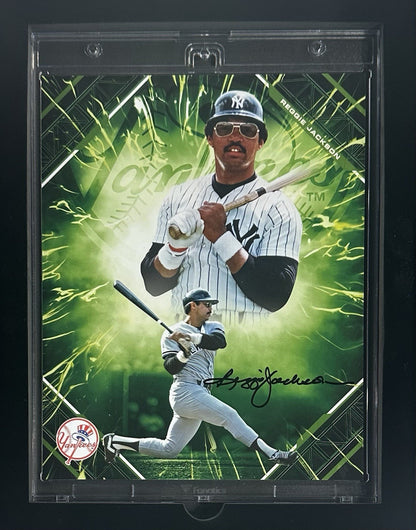 Reggie Jackson Signed Under Wraps Emanate 8x10 /99 Green Yankees Auto MLB COA