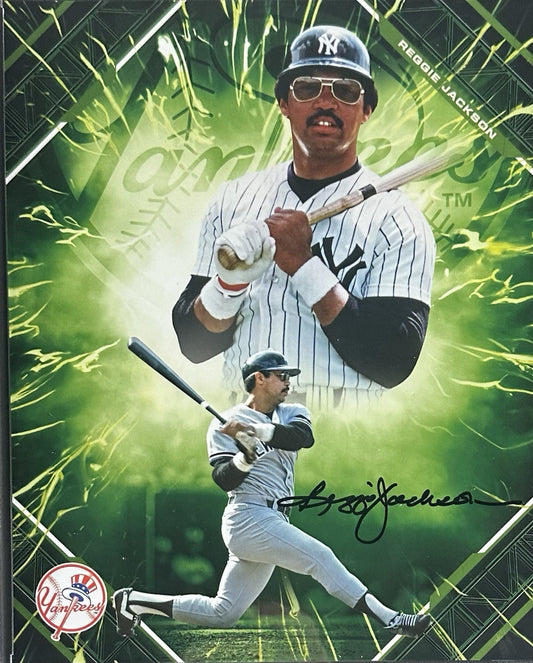 Reggie Jackson Signed Under Wraps Emanate 8x10 /99 Green Yankees Auto MLB COA