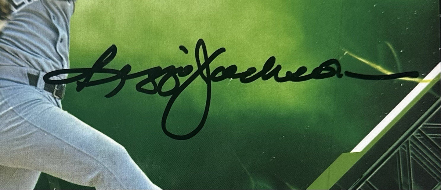 Reggie Jackson Signed Under Wraps Emanate 8x10 /99 Green Yankees Auto MLB COA
