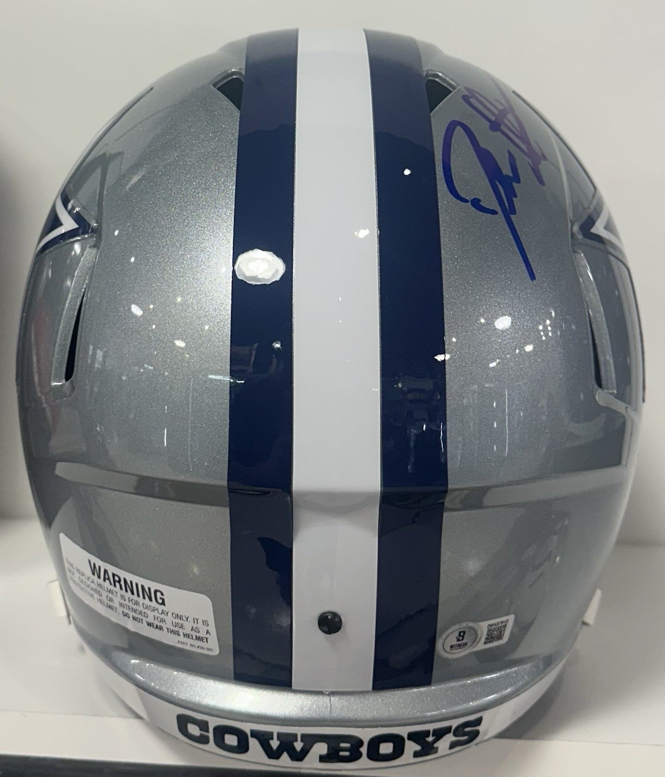 Deion Sanders Signed Dallas Cowboys Speed FS Helmet Visor Autograph BAS COA