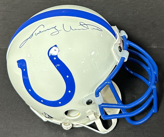 Johnny Unitas Signed Throwback Baltimore Colts Mini Helmet Autograph JSA LOA HOF