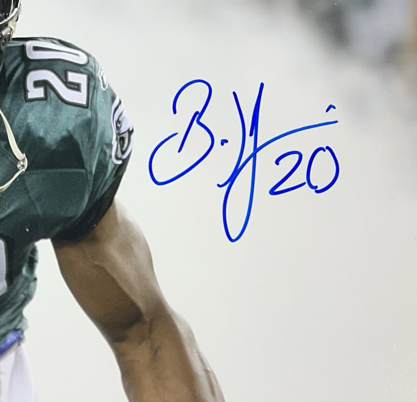 Brian Dawkins Eagles Signed 16x20 Smoke Photo Framed HOF Mint Autograph JSA COA