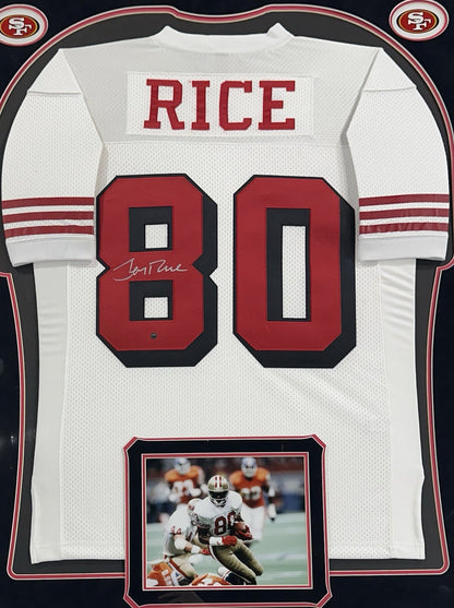 Jerry Rice Signed SF 49ers Framed Authentic M+Ness 1994 Jersey Auto Steiner HOF
