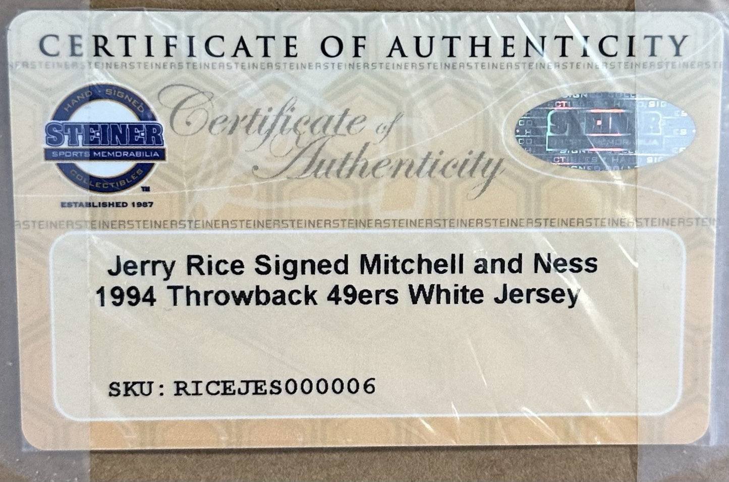 Jerry Rice Signed SF 49ers Framed Authentic M+Ness 1994 Jersey Auto Steiner HOF