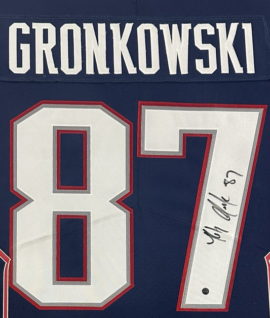 Rob Gronkowski Signed Framed Nike Authentic NE Patriots Jersey Auto Steiner COA