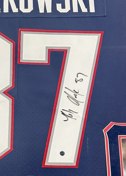 Rob Gronkowski Signed Framed Nike Authentic NE Patriots Jersey Auto Steiner COA