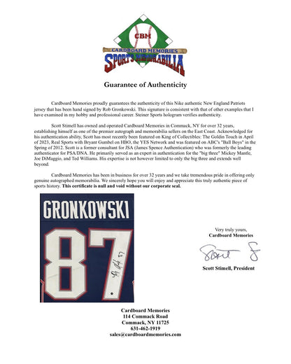 Rob Gronkowski Signed Framed Nike Authentic NE Patriots Jersey Auto Steiner COA