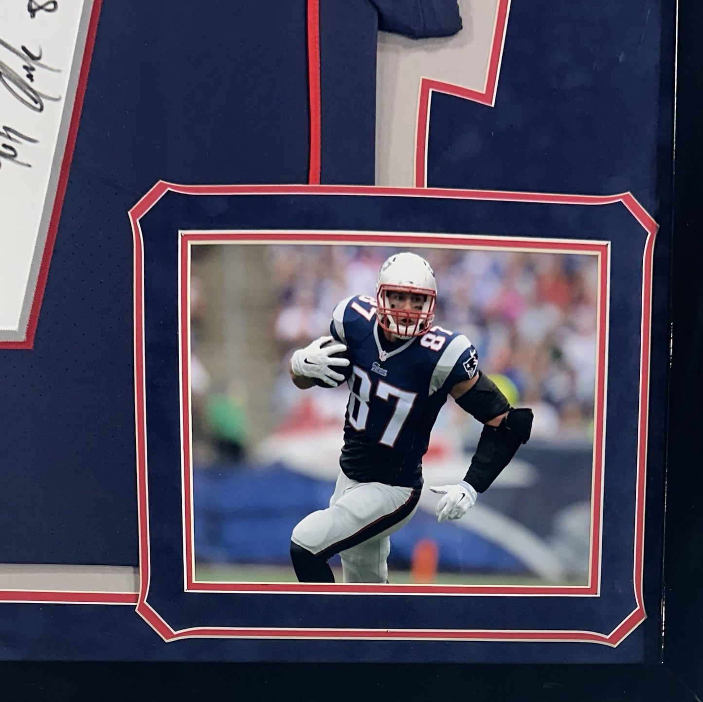 Rob Gronkowski Signed Framed Nike Authentic NE Patriots Jersey Auto Steiner COA