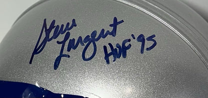 Steve Largent Signed Seahawks Throwback Mini Helmet HOF 95 Autograph Steiner COA