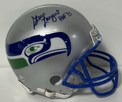 Steve Largent Signed Seahawks Throwback Mini Helmet HOF 95 Autograph Steiner COA