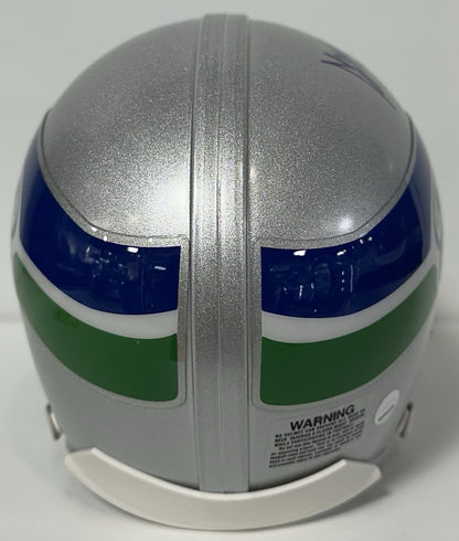 Steve Largent Signed Seahawks Throwback Mini Helmet HOF 95 Autograph Steiner COA