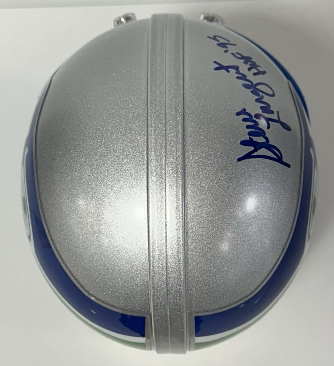 Steve Largent Signed Seahawks Throwback Mini Helmet HOF 95 Autograph Steiner COA
