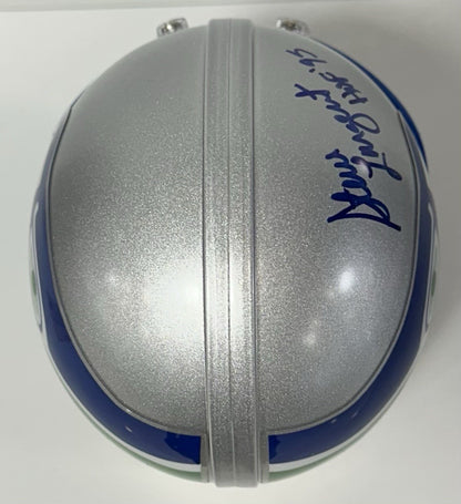 Steve Largent Signed Seahawks Throwback Mini Helmet HOF 95 Autograph Steiner COA