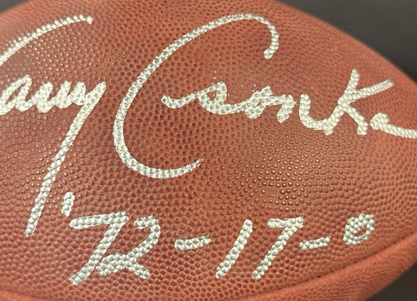 Larry Csonka Signed Wilson Pro NFL Football Dolphins 1972 17-0 Auto Fanatics HOF