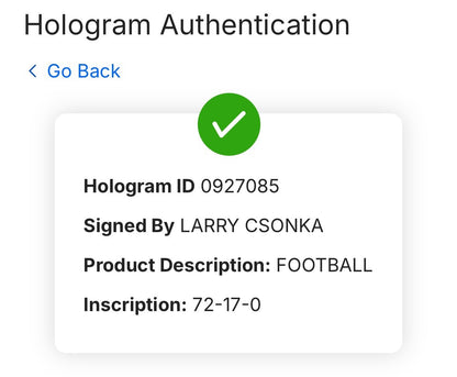 Larry Csonka Signed Wilson Pro NFL Football Dolphins 1972 17-0 Auto Fanatics HOF
