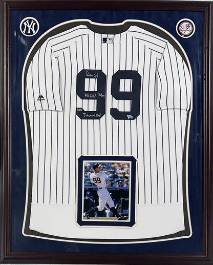 Aaron Judge Signed Framed Jersey Yankees /99 Judgement All Rise Auto Fanatics