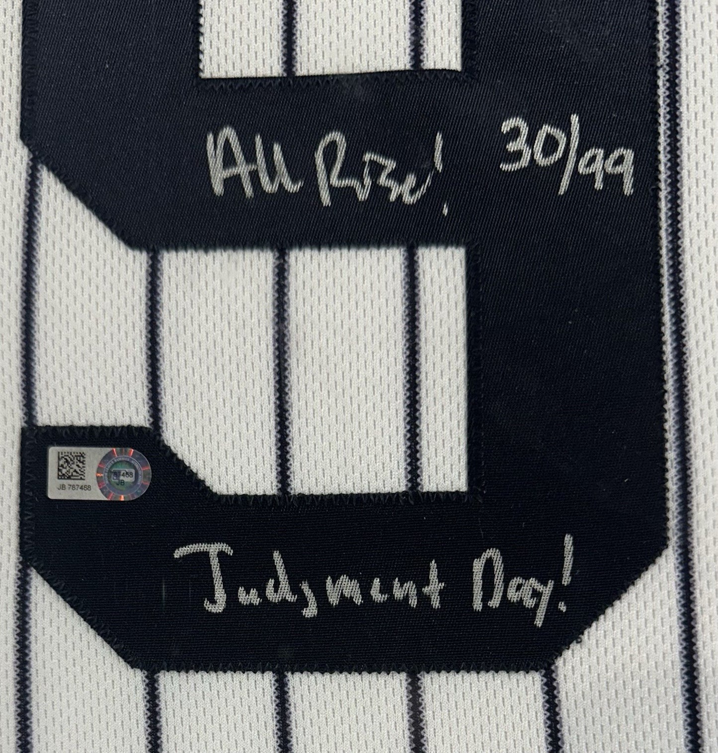 Aaron Judge Signed Framed Jersey Yankees /99 Judgement All Rise Auto Fanatics