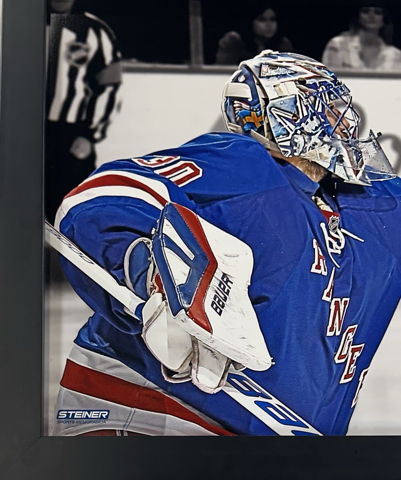 Henrik Lundqvist Signed Framed 3D Photo Game Used Puck Rangers LE Auto Steiner