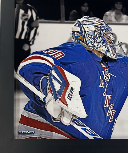 Henrik Lundqvist Signed Framed 3D Photo Game Used Puck Rangers LE Auto Steiner