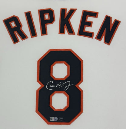 Cal Ripken Jr Signed Majestic Authentic Framed Orioles Jersey Auto Steiner HOF