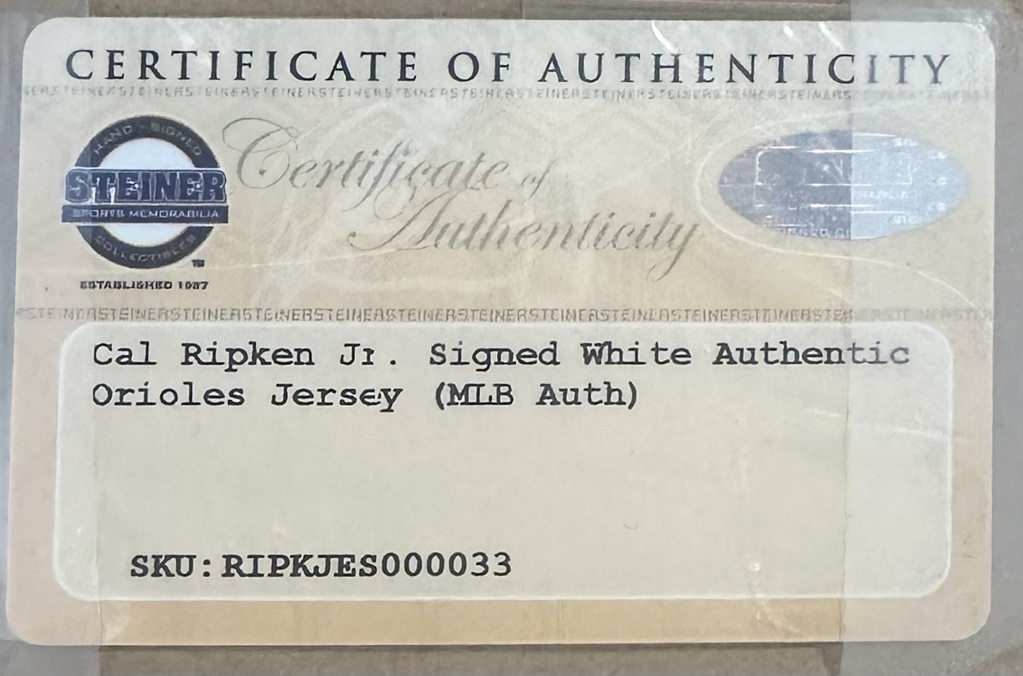 Cal Ripken Jr Signed Majestic Authentic Framed Orioles Jersey Auto Steiner HOF