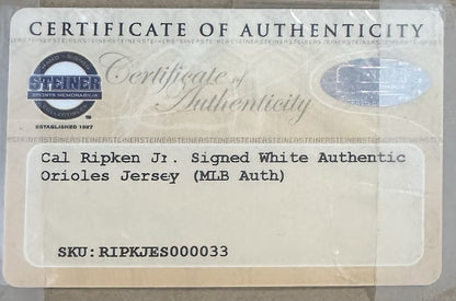 Cal Ripken Jr Signed Majestic Authentic Framed Orioles Jersey Auto Steiner HOF