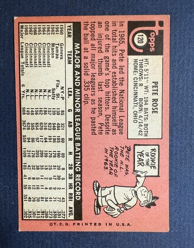 1969 Topps Set-Break #120 Pete Rose Ex + Nice Baseball Card