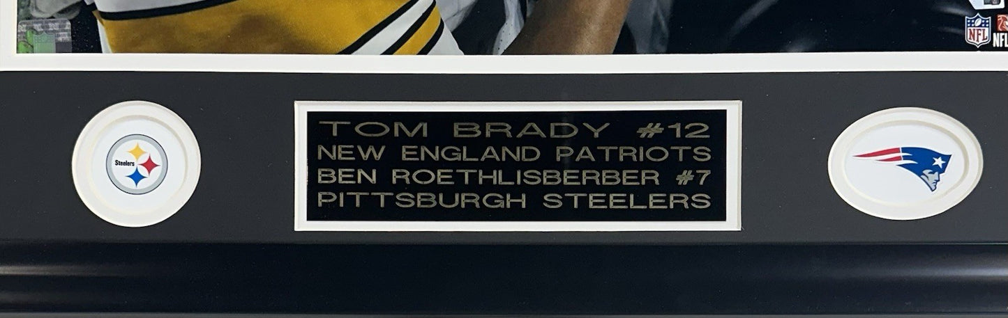 Tom Brady Ben Roethlisberger Signed 16x20 Framed Photo Auto Patriots Fanatics