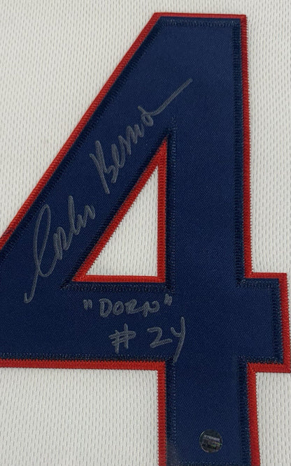 Corbin Bernsen Signed Framed Indians Jersey Major League Dorn Insc Auto Steiner
