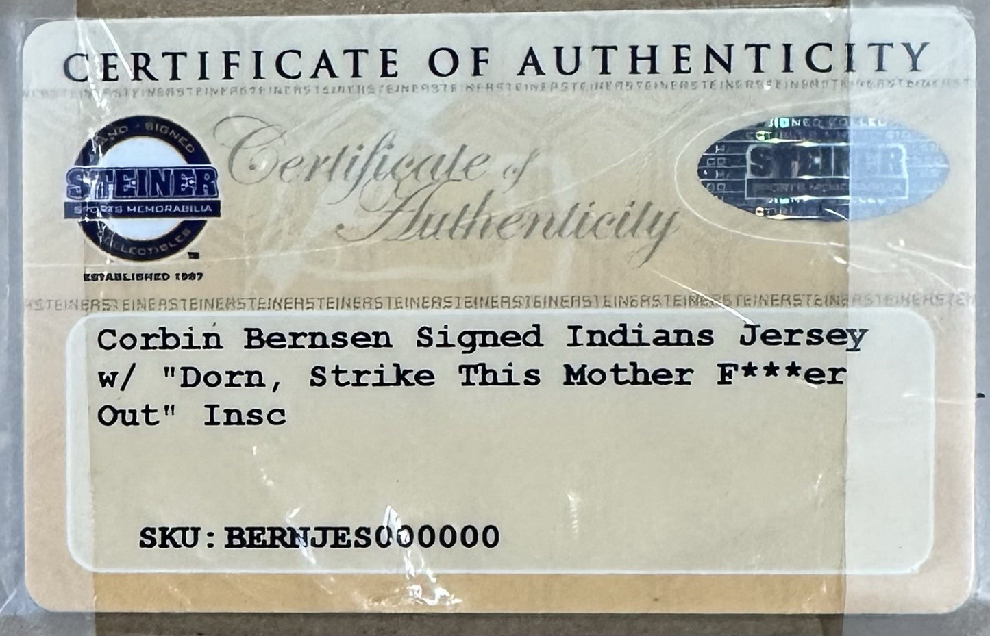 Corbin Bernsen Signed Framed Indians Jersey Major League Dorn Insc Auto Steiner