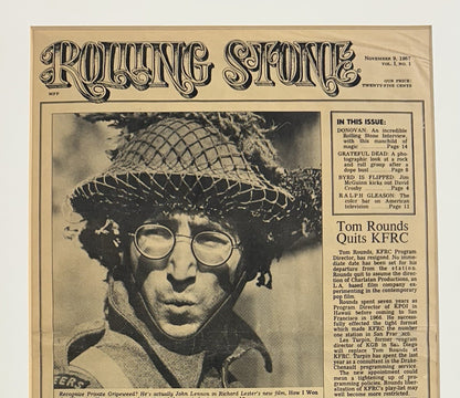 1967 1st Rolling Stone Full Magazine Original Rare Framed John Lennon Cover