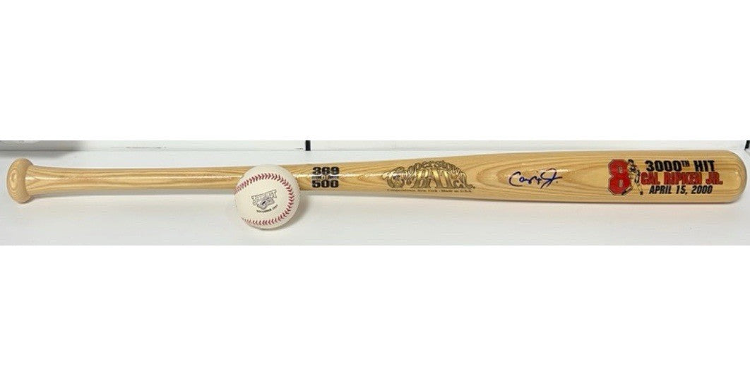 Cal Ripken Jr Signed Cooperstown 3000 Hit Bat LE Orioles w/ Baseball Auto Goldin