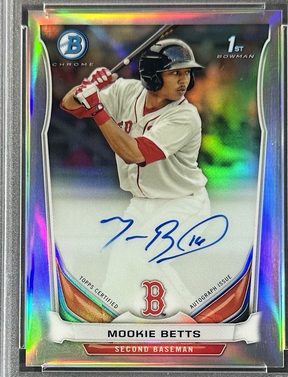 2014 Bowman Chrome Mookie Betts 1st Rookie Auto Refractor /500 PSA 8 #MB RC