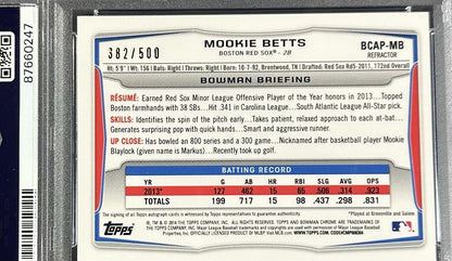 2014 Bowman Chrome Mookie Betts 1st Rookie Auto Refractor /500 PSA 8 #MB RC