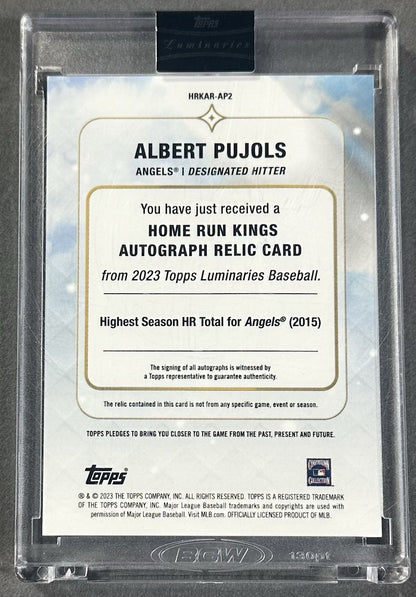 2023 Topps Luminaries Home Run Kings Albert Pujols Mt Auto Relic /10 HOF Sealed