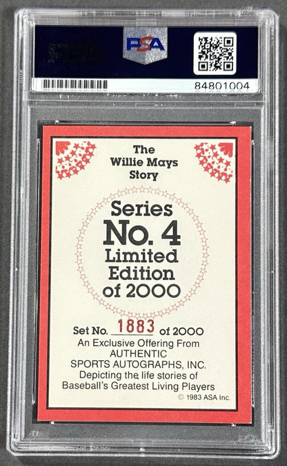 Willie Mays Signed 1983 ASA The Willie Mays Story LE PSA 10 Auto Gem Mint HOF