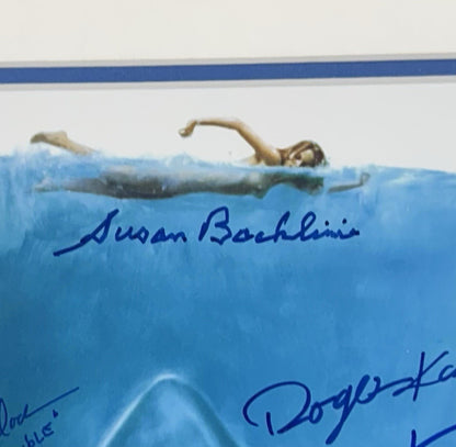Jaws Cast Signed Framed Movie Poster Collage Photo 11 Auto Roy Scheider PSA LOA