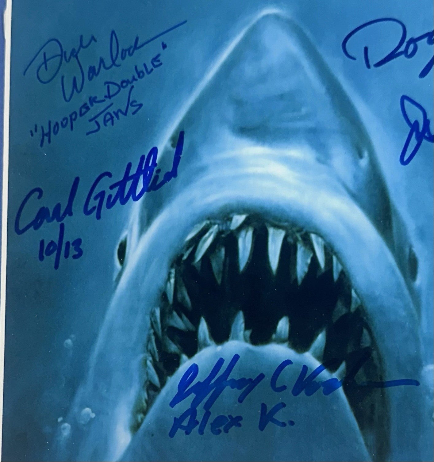 Jaws Cast Signed Framed Movie Poster Collage Photo 11 Auto Roy Scheider PSA LOA