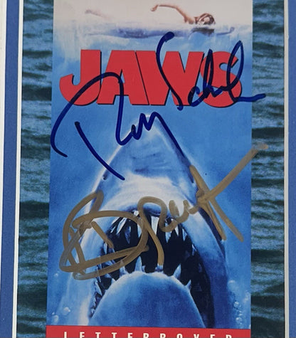 Jaws Cast Signed Framed Movie Poster Collage Photo 11 Auto Roy Scheider PSA LOA