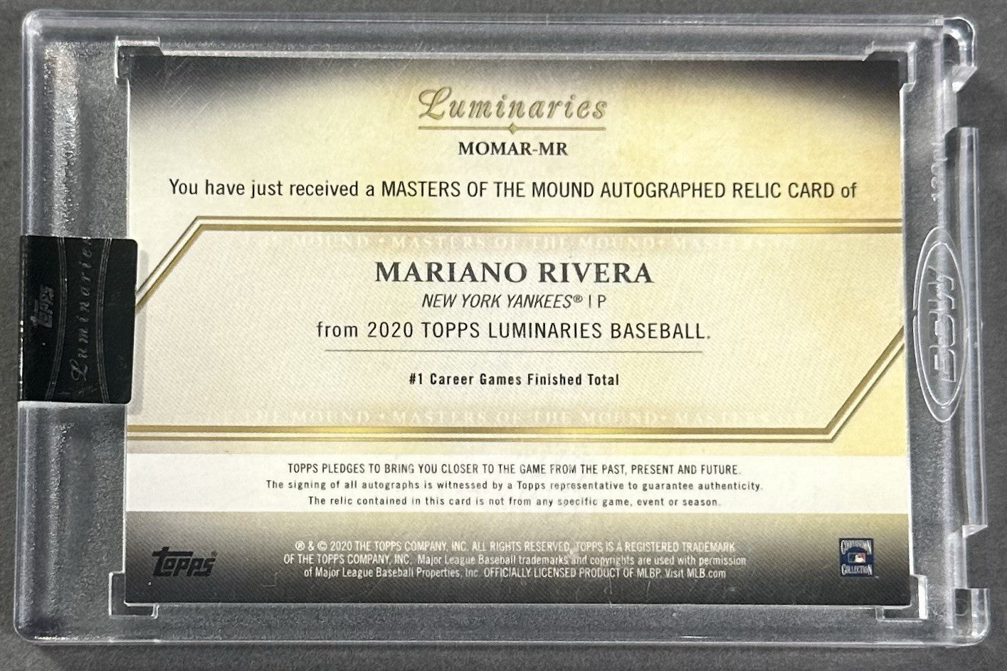 2020 Topps Luminaries Masters of Mound Mariano Rivera Auto Relic 1/10 Sealed HOF