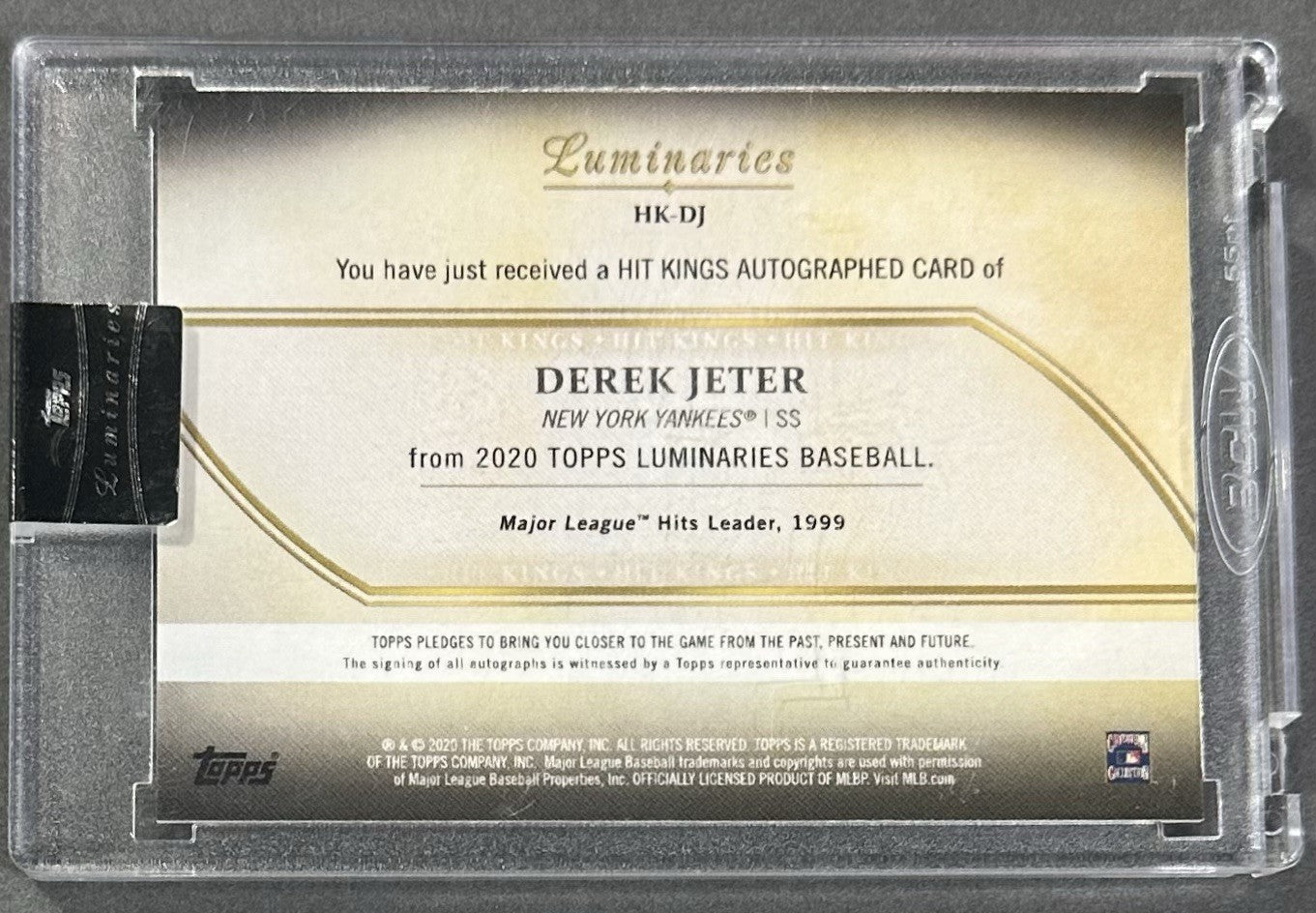 2020 Topps Luminaries Hit Kings Derek Jeter Mint Auto /15 NY Yankees Sealed HOF