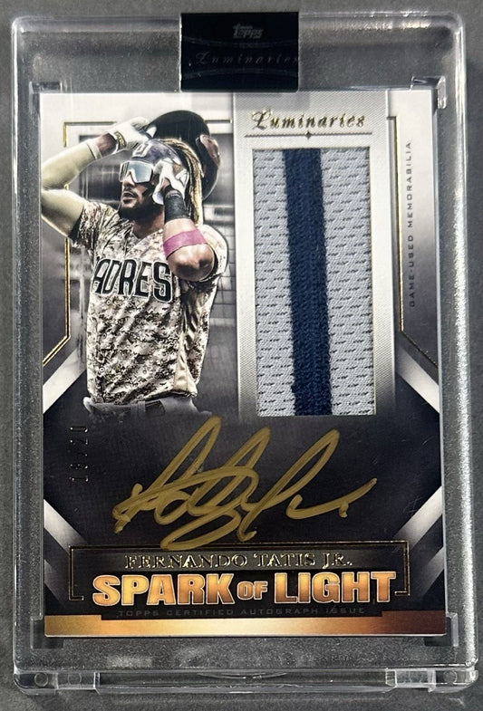 2021 Topps Luminaries Fernando Tatis Jr Spark Light Patch Auto /20 Sealed Padres