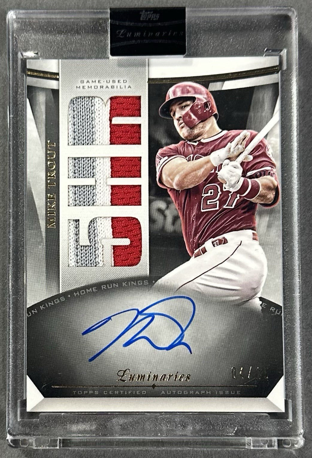 2021 Topps Luminaries Home Run Kings Mike Trout Auto 5HR Relic /15 Angels Sealed