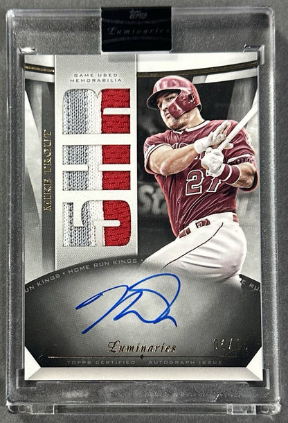 2021 Topps Luminaries Home Run Kings Mike Trout Auto 5HR Relic /15 Angels Sealed